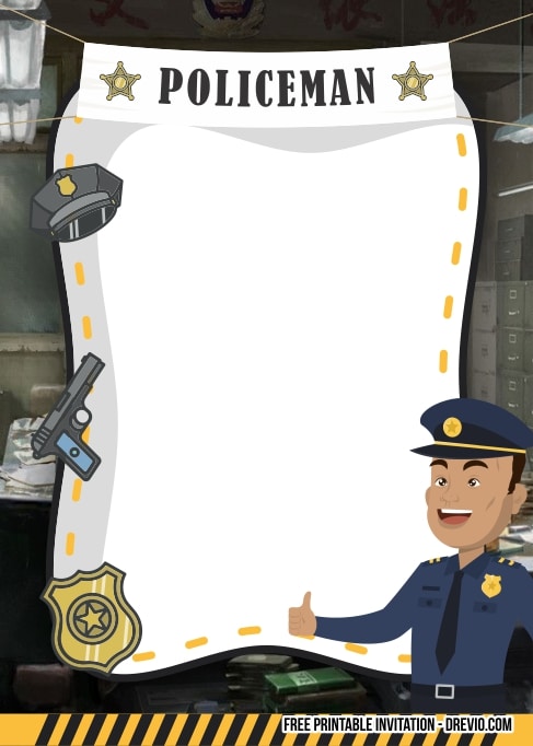 FREE Editable Policeman Birthday Invitation