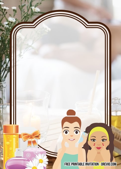 FREE Editable Spa Birthday Invitation