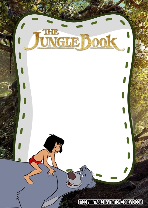 FREE Editable Jungle Book Birthday Invitations