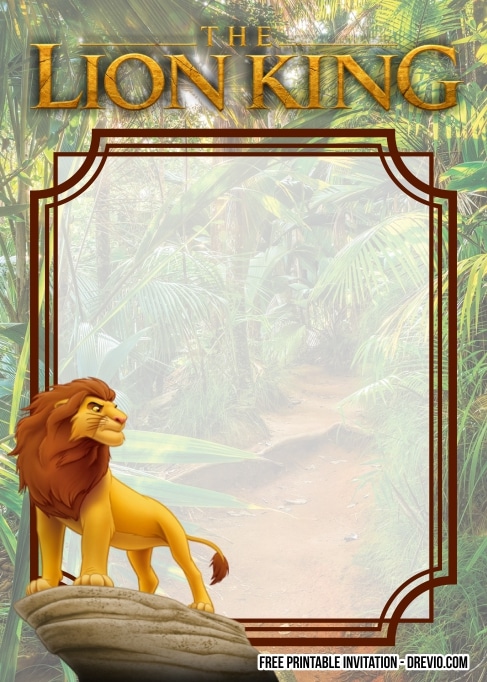 FREE Editable The Lion King Birthday Invitation