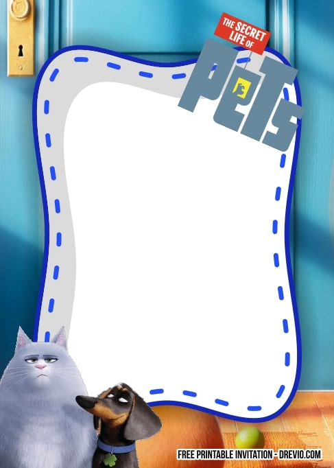 FREE Editable Secret Life of Pets Birthday Invitation