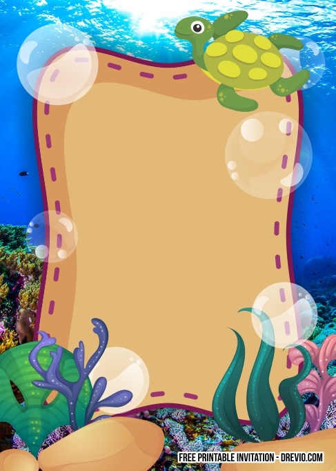 FREE Editable Under the Sea Birthday Invitations