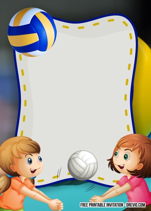 FREE Editable Volleyball Birthday Invitations