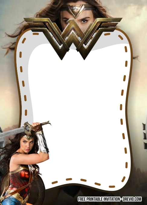 FREE Editable Wonder Woman Birthday Invitation