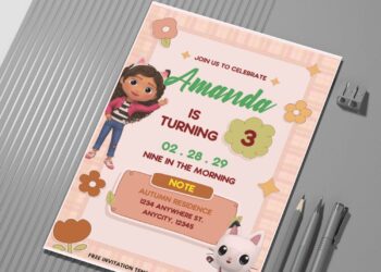 (Easily Edit PDF Invitation) Gabby Dollhouse Birthday Invitation