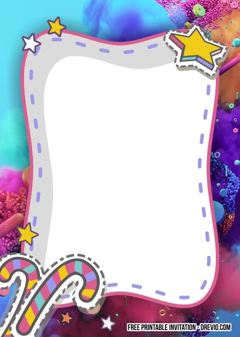FREE Editable Rainbow Pamper Birthday Invitation