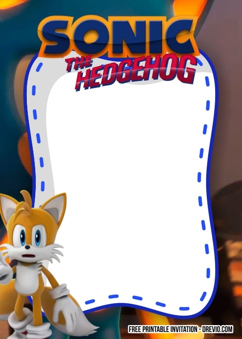 FREE Editable Sonic the Hedgehog Birthday Invitation