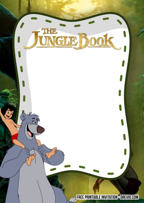 FREE Editable Jungle Book Birthday Invitations
