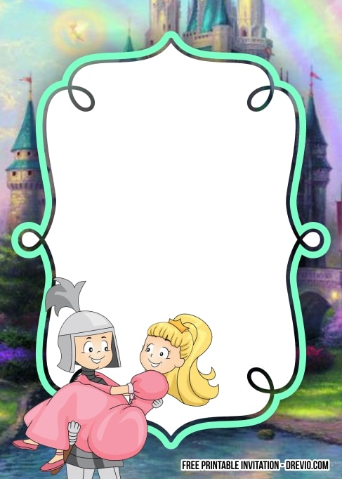 FREE Editable Princess and Knight Birthday Invitation 