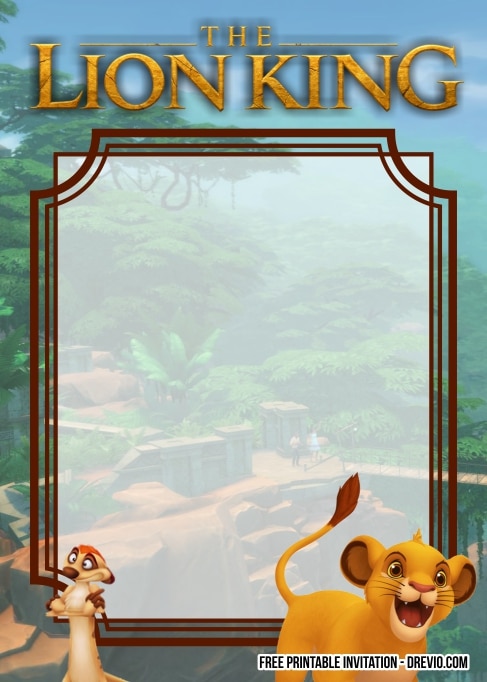 FREE Editable The Lion King Birthday Invitation