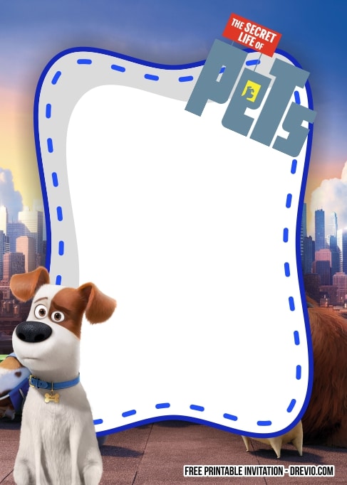 FREE Editable Secret Life of Pets Birthday Invitation