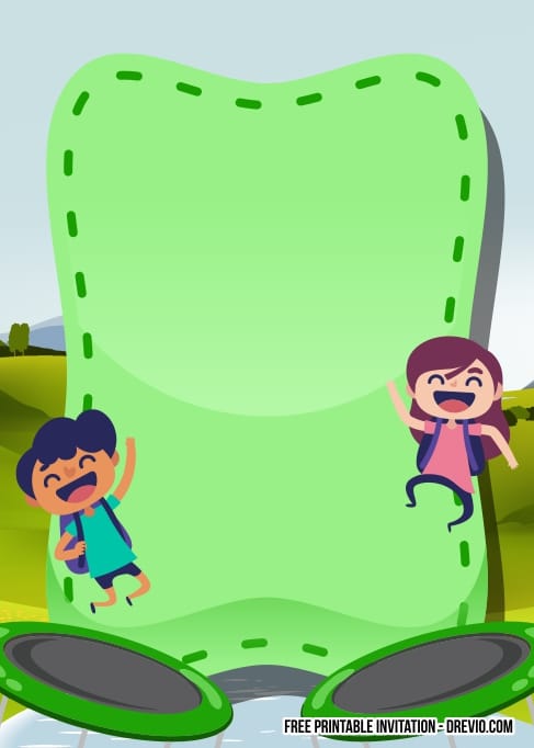 FREE Editable Trampoline Birthday Invitations