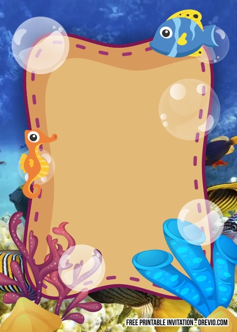 FREE Editable Under the Sea Birthday Invitations