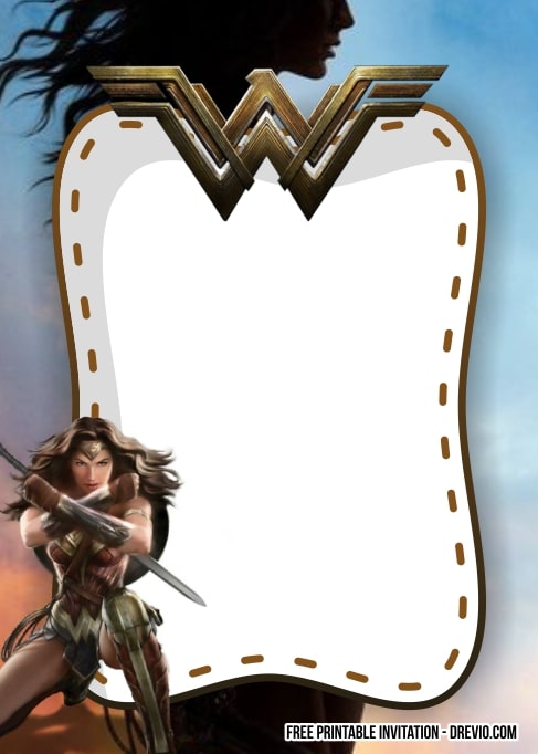 FREE Editable Wonder Woman Birthday Invitation