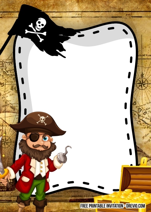 FREE Editable Pirate Birthday Invitation
