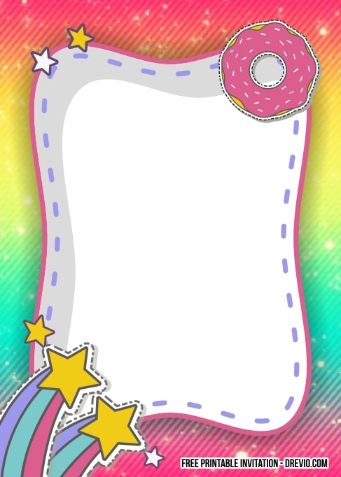 FREE Editable Rainbow Pamper Birthday Invitation