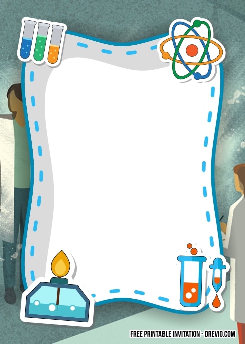 FREE Editable Science Party Birthday Invitations