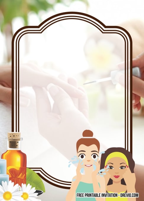 FREE Editable Spa Birthday Invitation