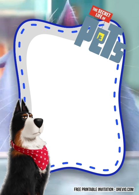 FREE Editable Secret Life of Pets Birthday Invitation