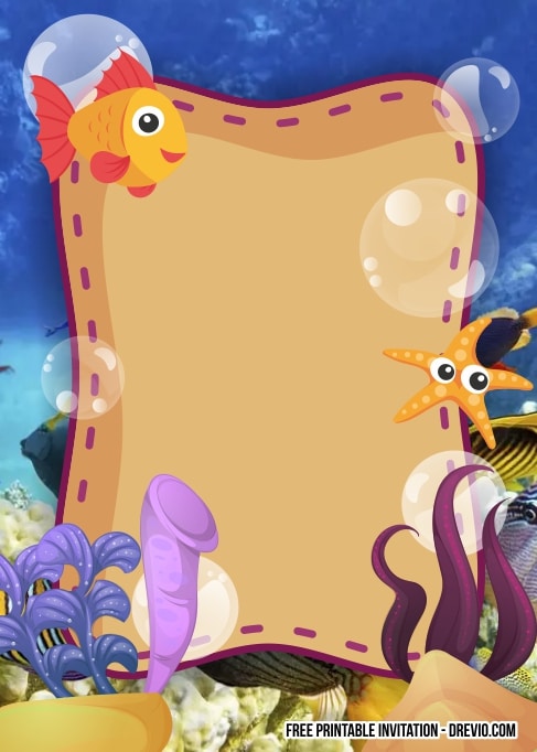 FREE Editable Under the Sea Birthday Invitations