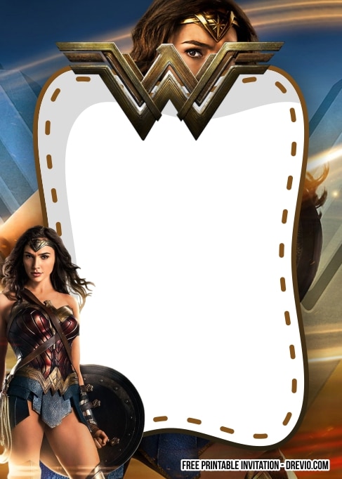 FREE Editable Wonder Woman Birthday Invitation