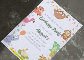 (Easily Edit PDF Invitation) Party In The Jungle Birthday Invitation