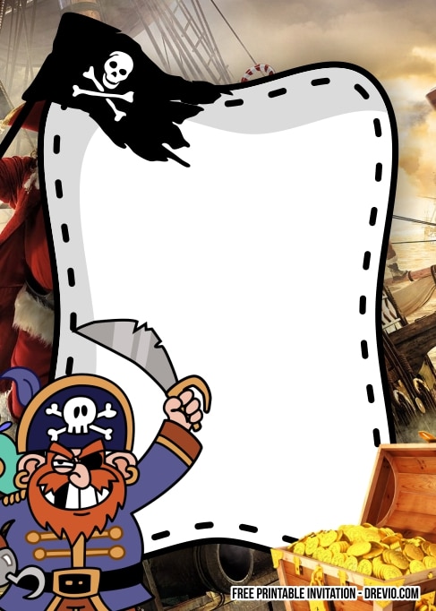 FREE Editable Pirate Birthday Invitation