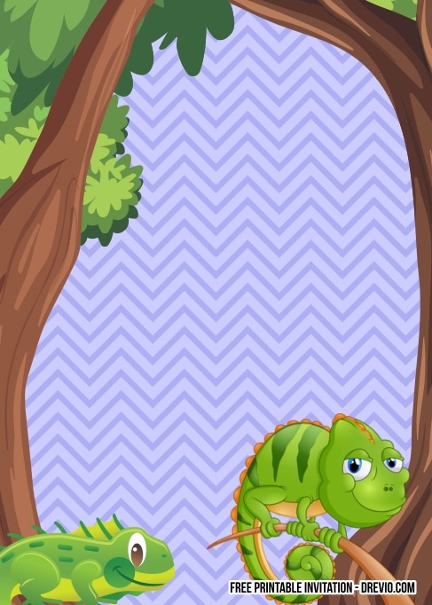 FREE Editable Reptile Birthday Invitations