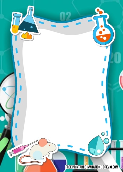FREE Editable Science Party Birthday Invitations