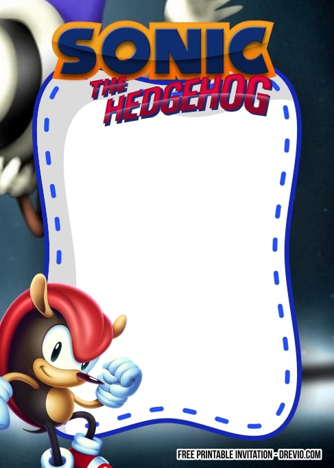 FREE Editable Sonic the Hedgehog Birthday Invitation