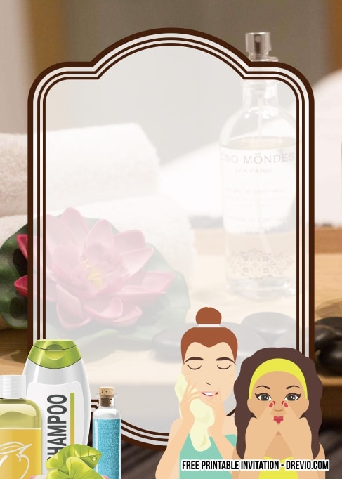 FREE Editable Spa Birthday Invitation