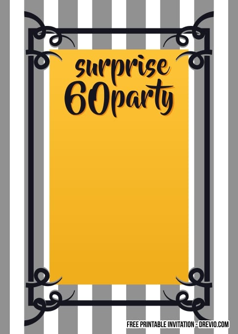 FREE Editable Surprise 60th Birthday Invitations