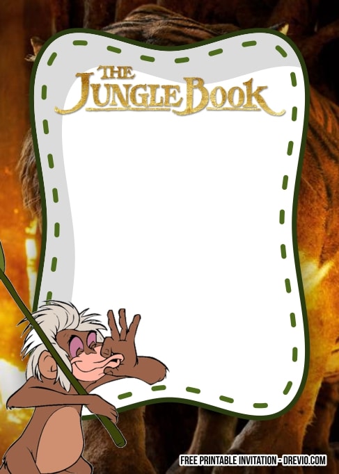 FREE Editable Jungle Book Birthday Invitations