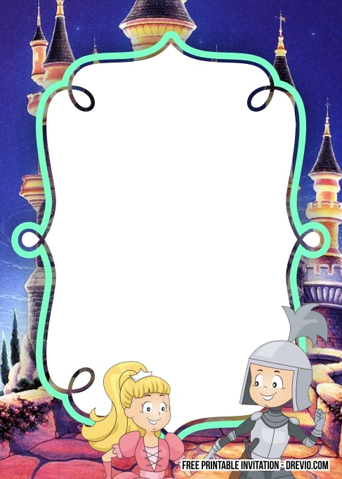 FREE Editable Princess and Knight Birthday Invitation 
