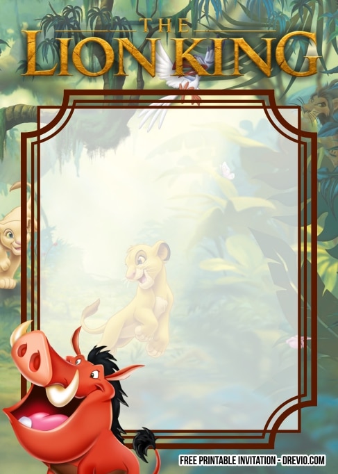 FREE Editable The Lion King Birthday Invitation