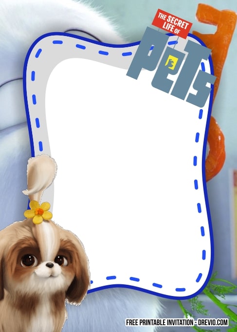 FREE Editable Secret Life of Pets Birthday Invitation