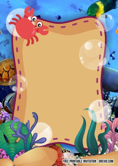 FREE Editable Under the Sea Birthday Invitations