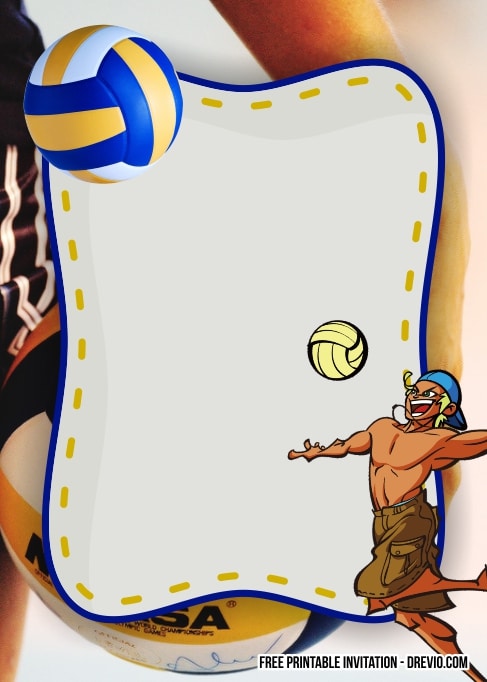 FREE Editable Volleyball Birthday Invitations