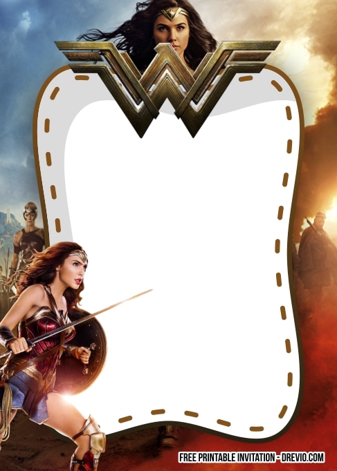 FREE Editable Wonder Woman Birthday Invitation