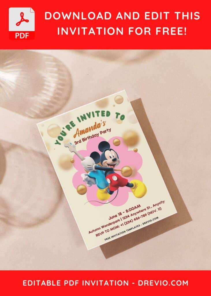 Mickey Mouse Invitation Templates For Fun And Enjoyable Kids' Parties J
