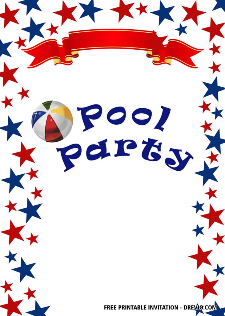 FREE 4th of July Pool Party Invitations