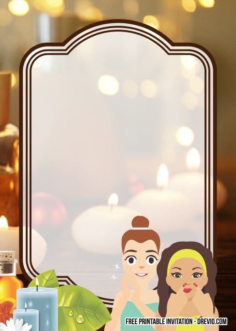 FREE Editable Spa Birthday Invitation