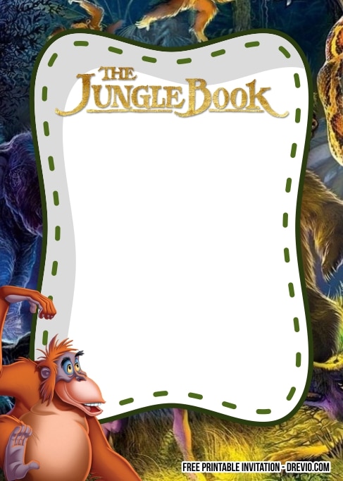FREE Editable Jungle Book Birthday Invitations