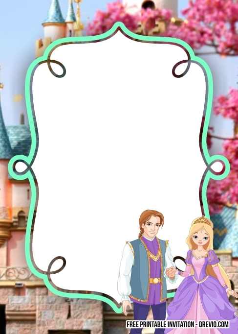 FREE Editable Princess and Knight Birthday Invitation 