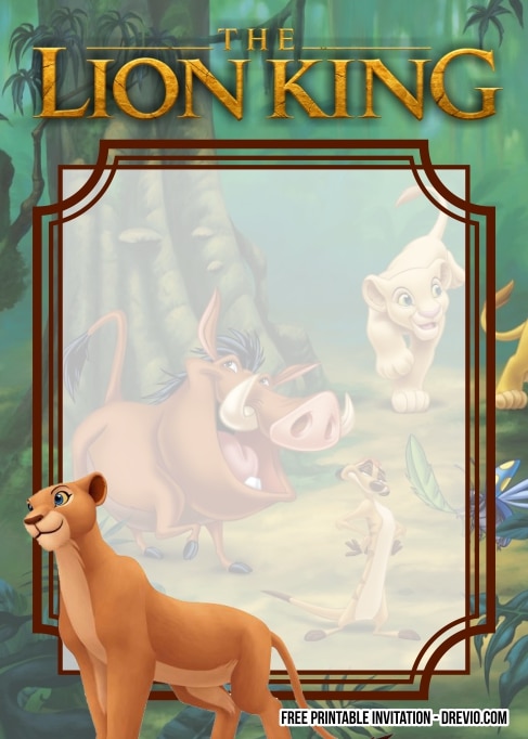 FREE Editable The Lion King Birthday Invitation