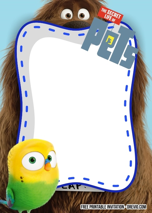 FREE Editable Secret Life of Pets Birthday Invitation