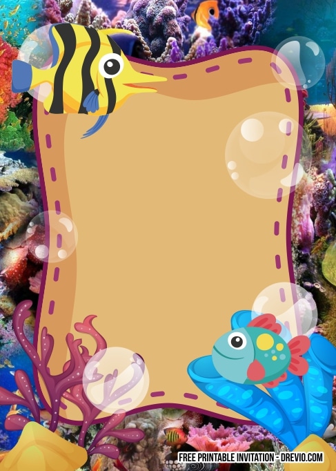 FREE Editable Under the Sea Birthday Invitations