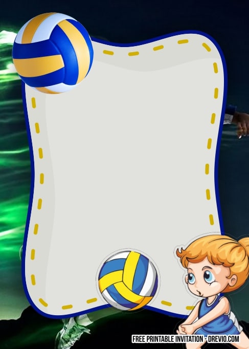 FREE Editable Volleyball Birthday Invitations