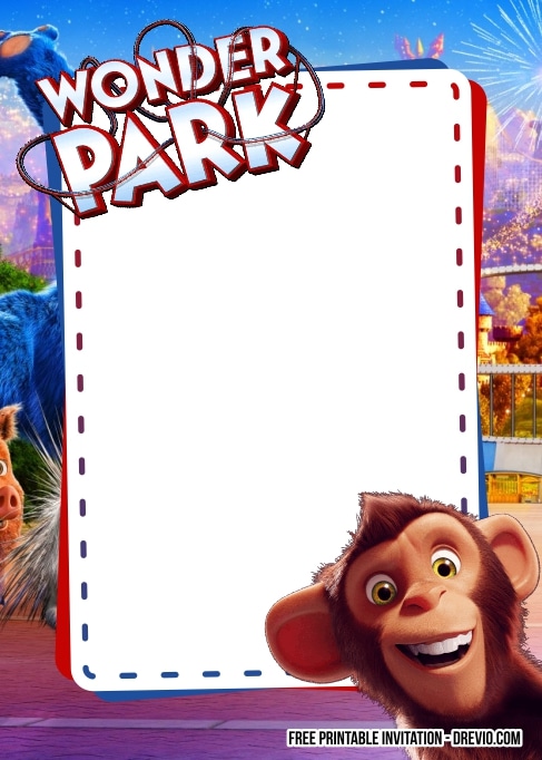 FREE Editable Wonder Park Birthday Invitations