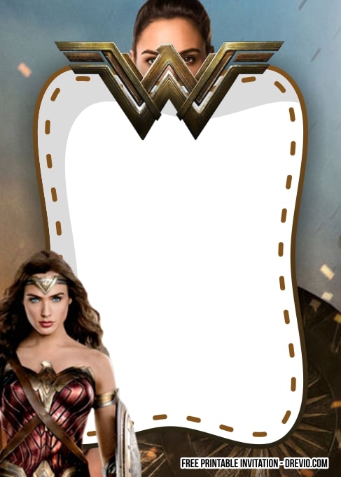FREE Editable Wonder Woman Birthday Invitation